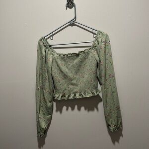 Juniors SO cropped long sleeve shirt.